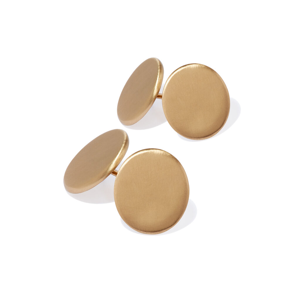 A Pair of 18ct Gold Plain Cufflinks | Annoushka jewelley