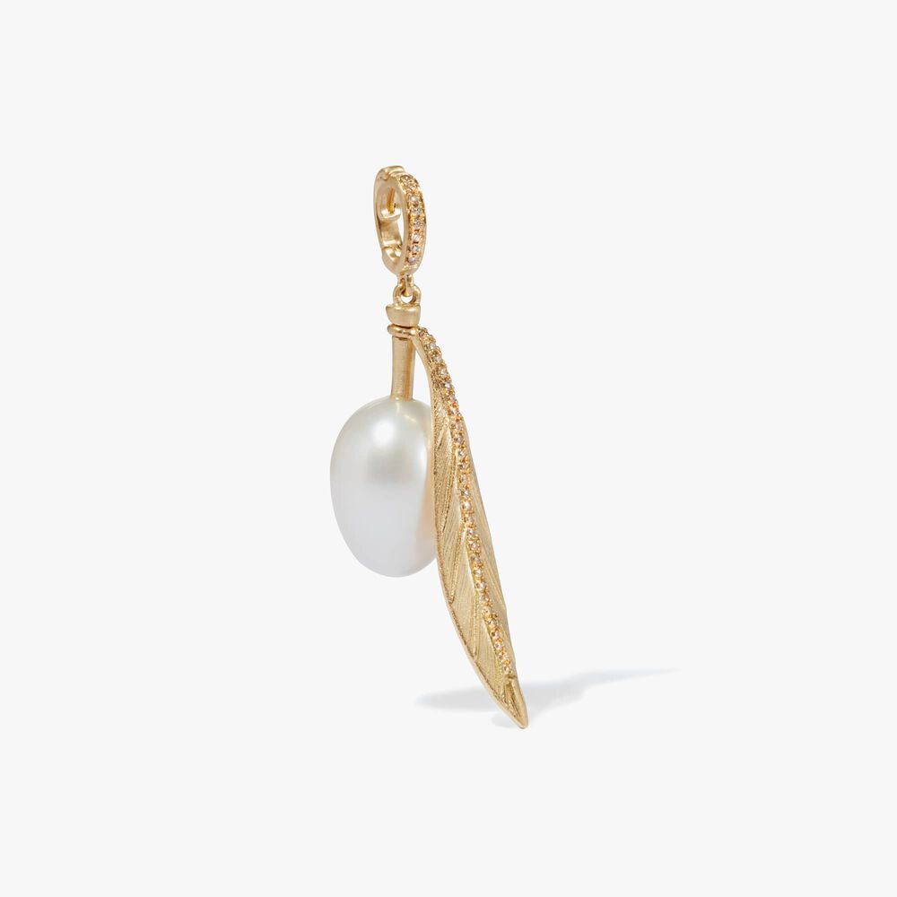 Mythology 18ct Gold Pearl Olive Seed Charm | Annoushka jewelley