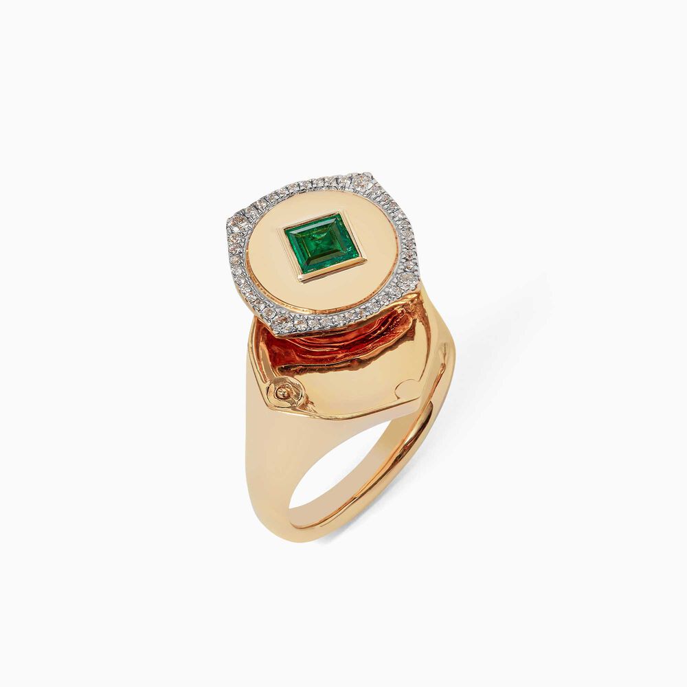 Lovelocket 18ct Gold Emerald May Birthstone Ring | Annoushka jewelley