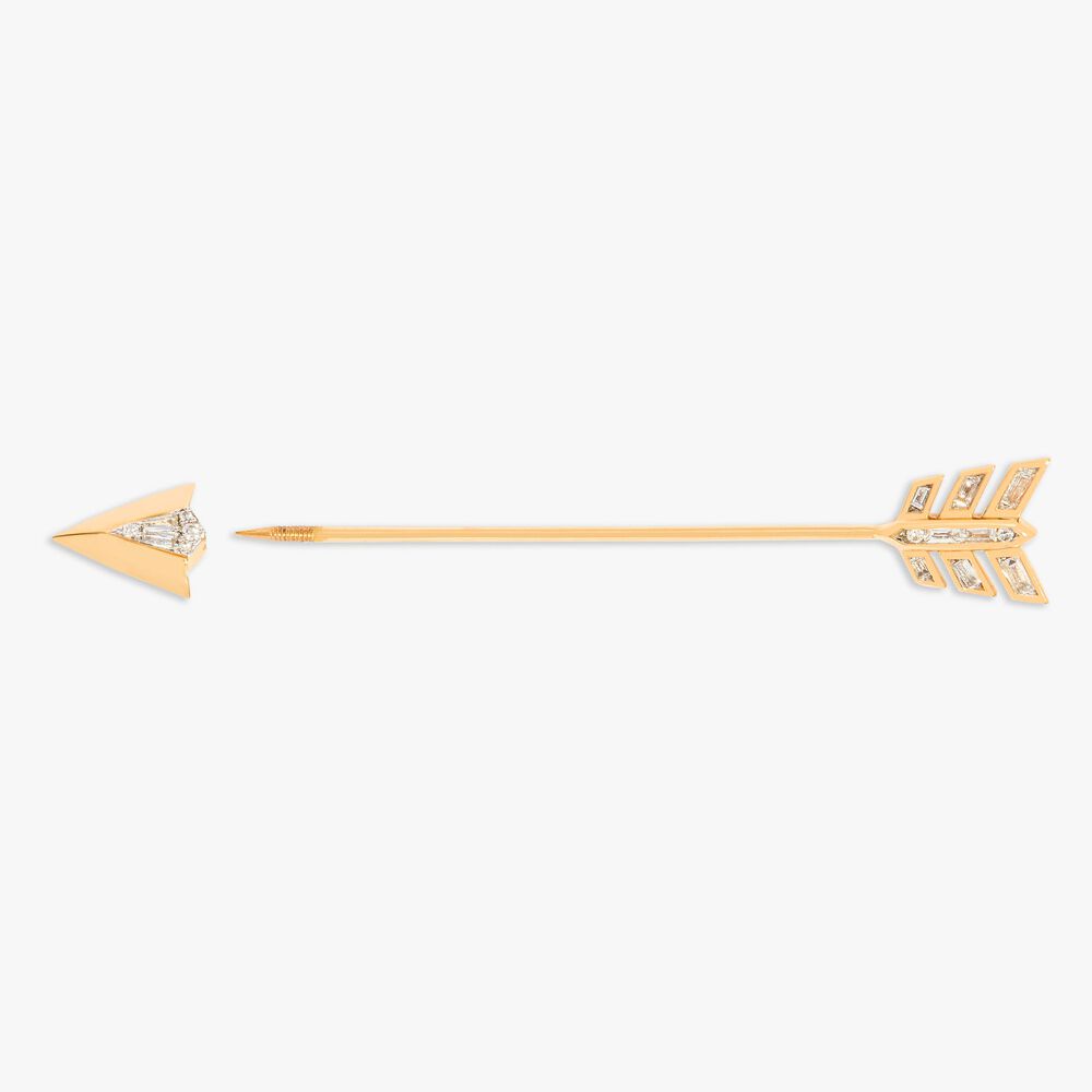 Flight 18ct Yellow Gold Arrow Diamond Pin | Annoushka jewelley