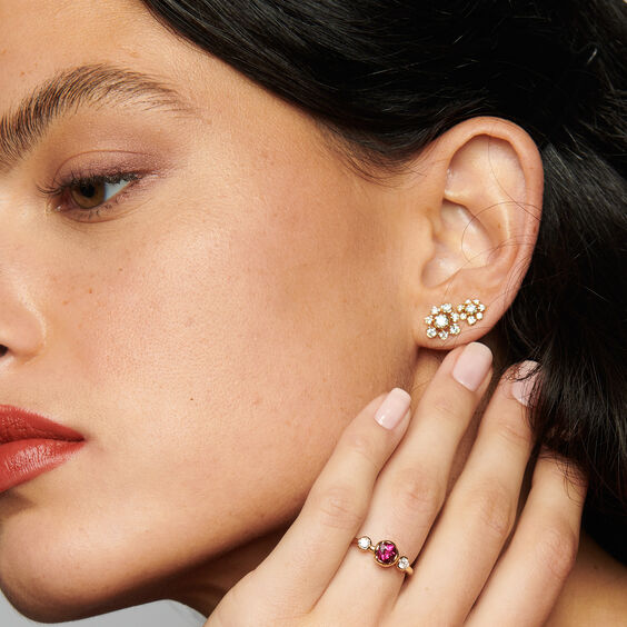 Marguerite 18ct Gold Diamond Small Stud Earrings