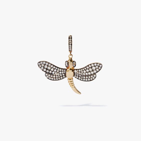 Mythology 18ct Gold Diamond Dragonfly Charm Pendant