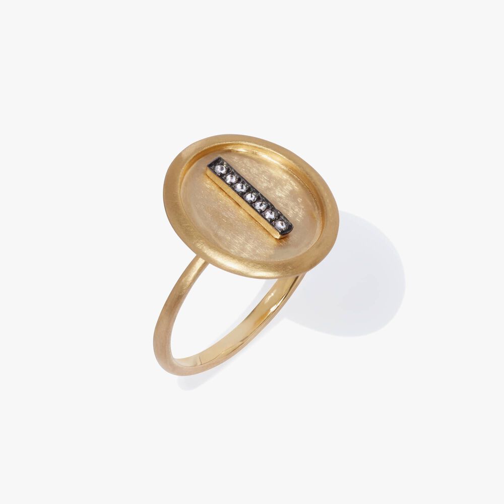 18ct Gold Diamond Initial I Ring | Annoushka jewelley