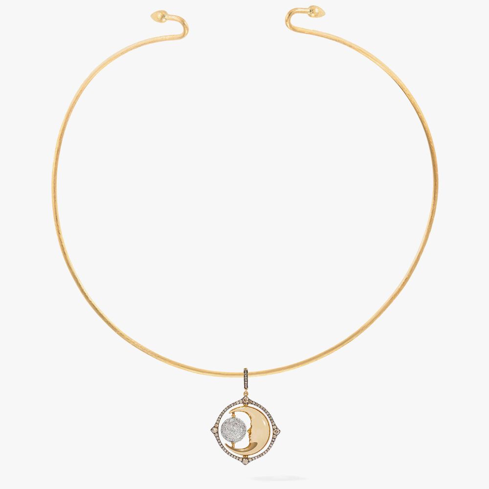 Mythology 18ct Gold Diamond Spinning Moon Choker | Annoushka jewelley