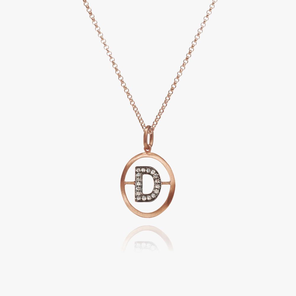 18ct Rose Gold Initial D Necklace | Annoushka jewelley