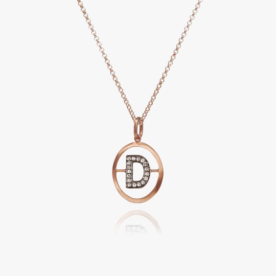 18ct Rose Gold Initial D Necklace