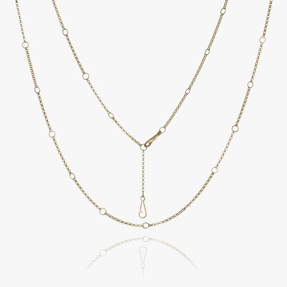 Hoopla 14ct Yellow Gold Long Chain Necklace