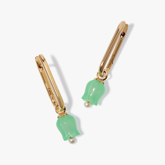 Tulips 14ct Yellow Gold Jade Knuckle Earrings