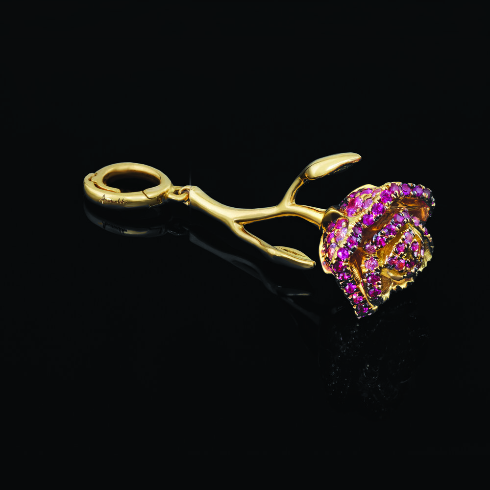 Annoushka x The Vampire's Wife 18ct Yellow Gold Rose Charm Pendant | Annoushka jewelley
