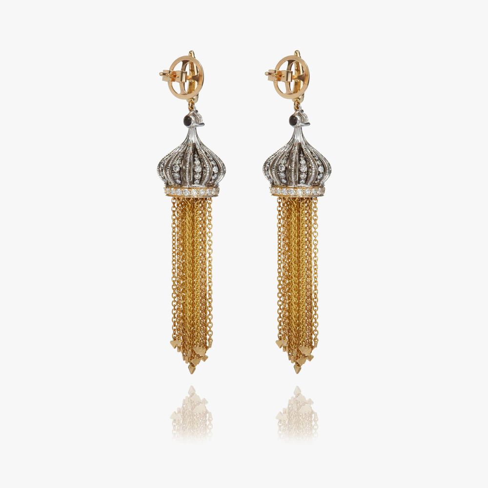 Touch Wood 18ct Gold Tassel Earrings | Annoushka jewelley