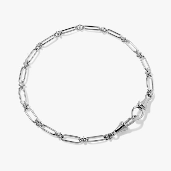 Knuckle 14ct White Gold Classic Chain Bracelet