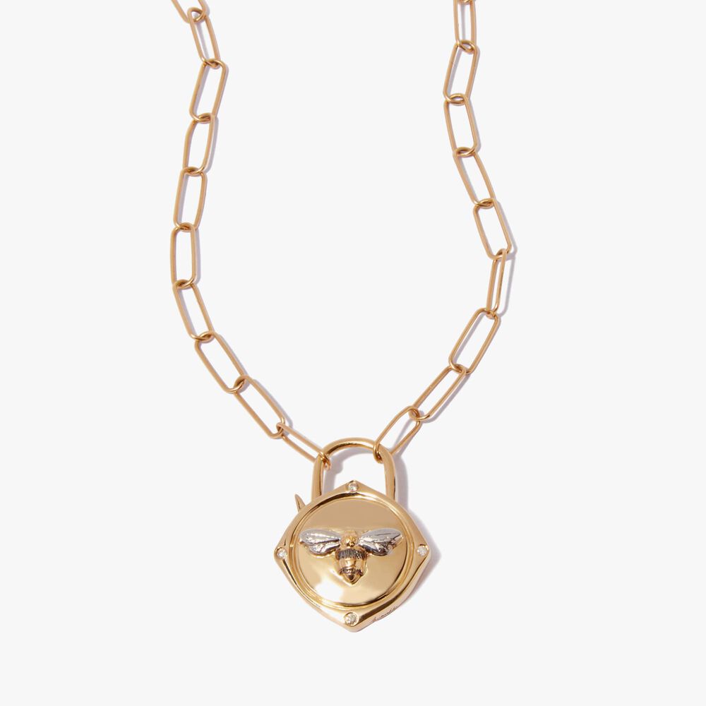 Lovelock 14ct Gold Mini Cable Chain Bee Charm Necklace | Annoushka jewelley