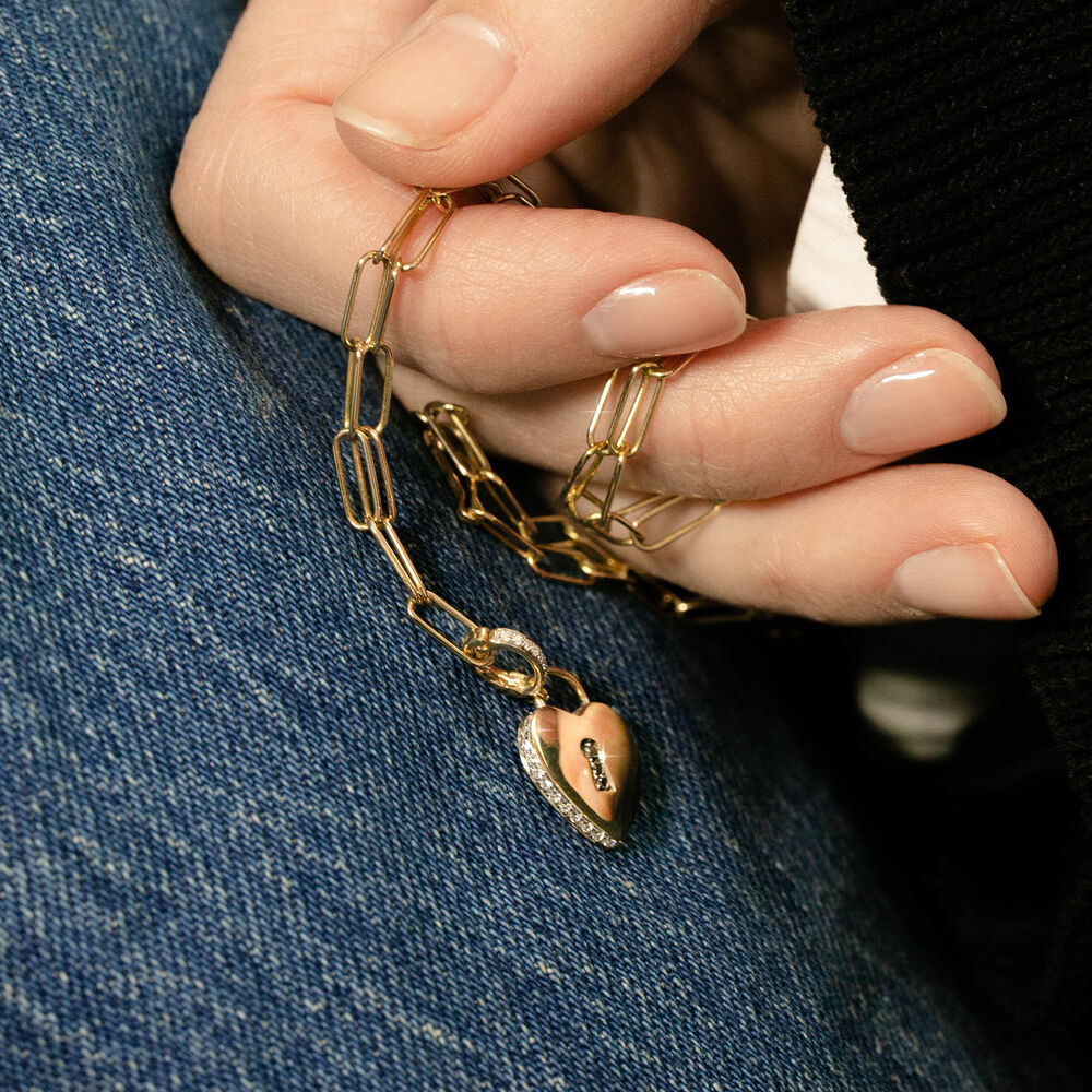 Mythology 18ct Gold Love Heart Lock Charm Necklace | Annoushka jewelley