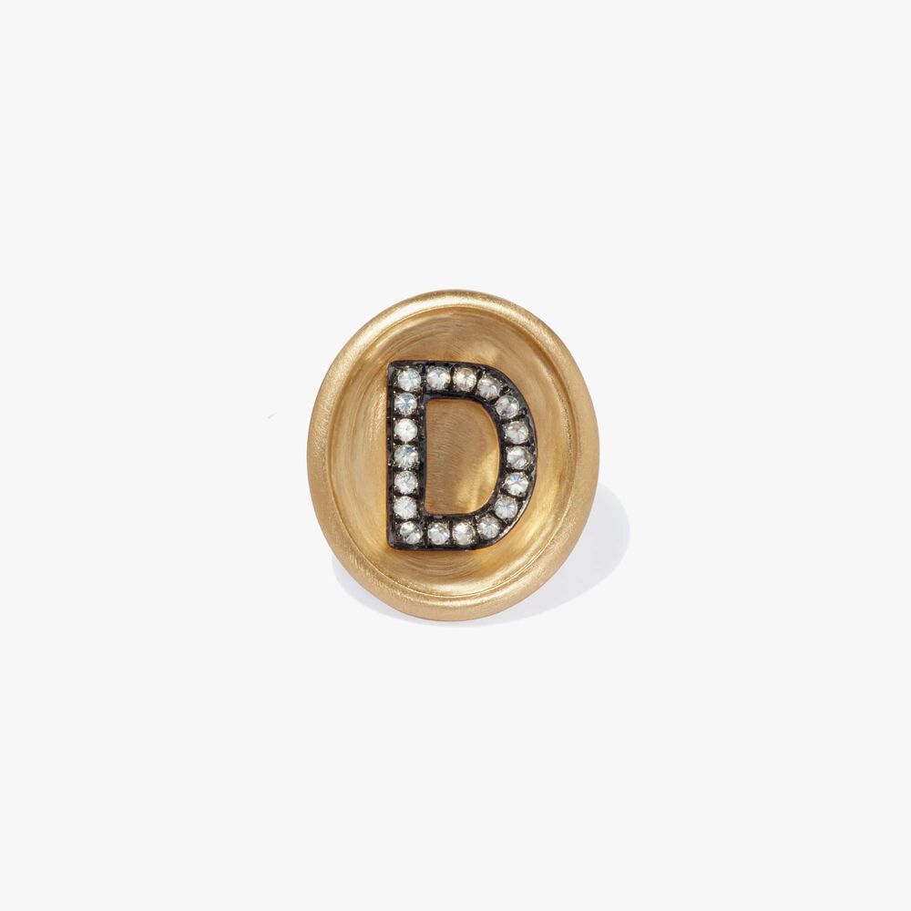18ct Gold Diamond Initial D Face | Annoushka jewelley