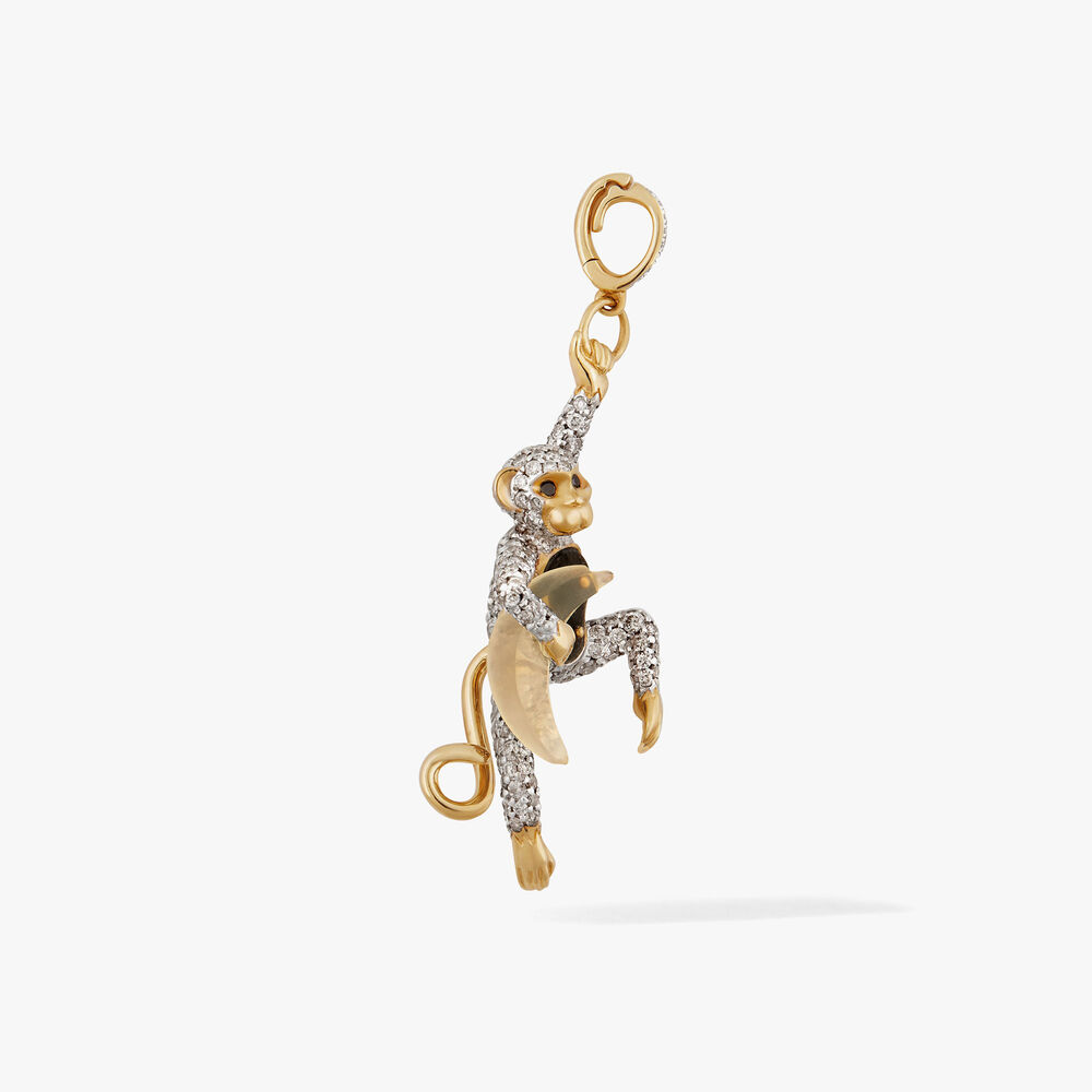Mythology 18ct Gold Diamond African Monkey Charm Pendant | Annoushka jewelley