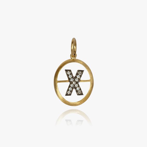 18ct Gold Diamond Initial X Pendant