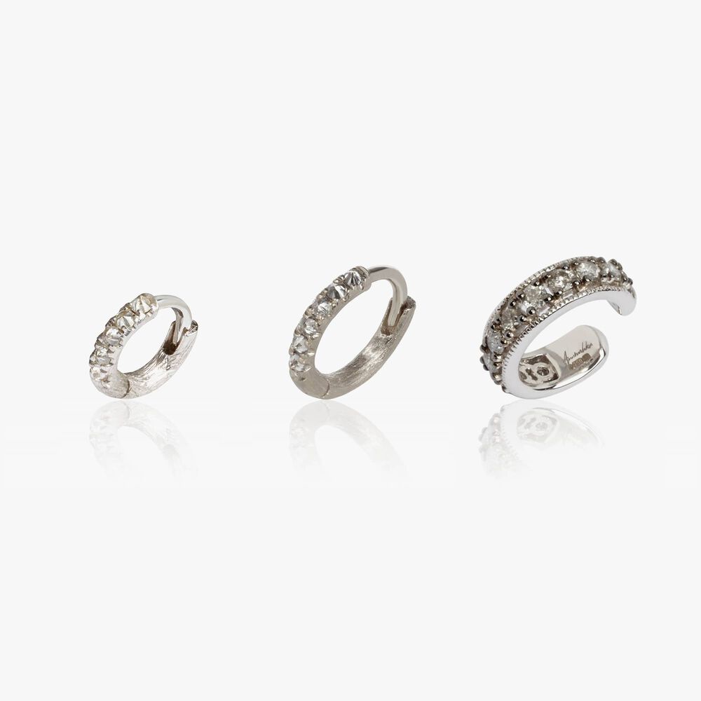Dusty Diamonds 18ct White Gold Diamond Ear Trio | Annoushka jewelley