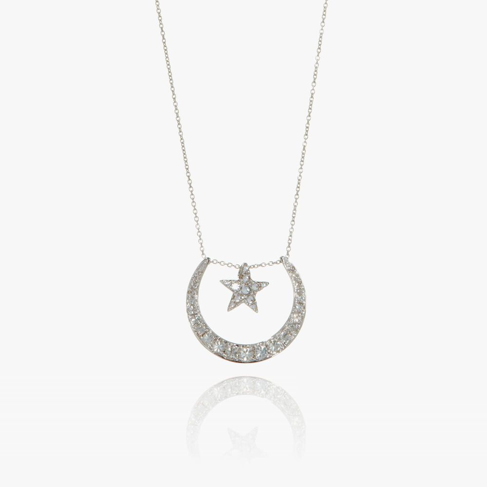 Love Diamonds 18ct White Gold Diamond Lunar Necklace | Annoushka jewelley