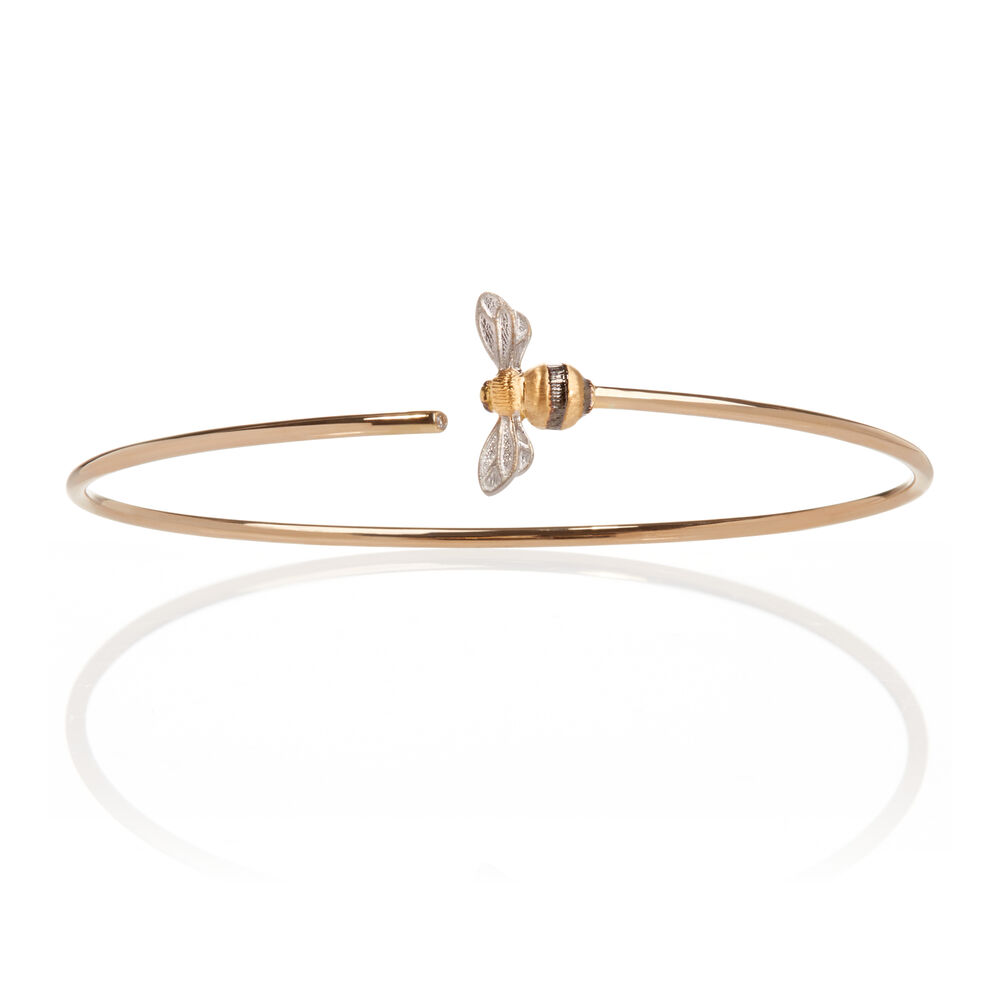 18ct Gold & Diamond Bee Bangle | Annoushka jewelley