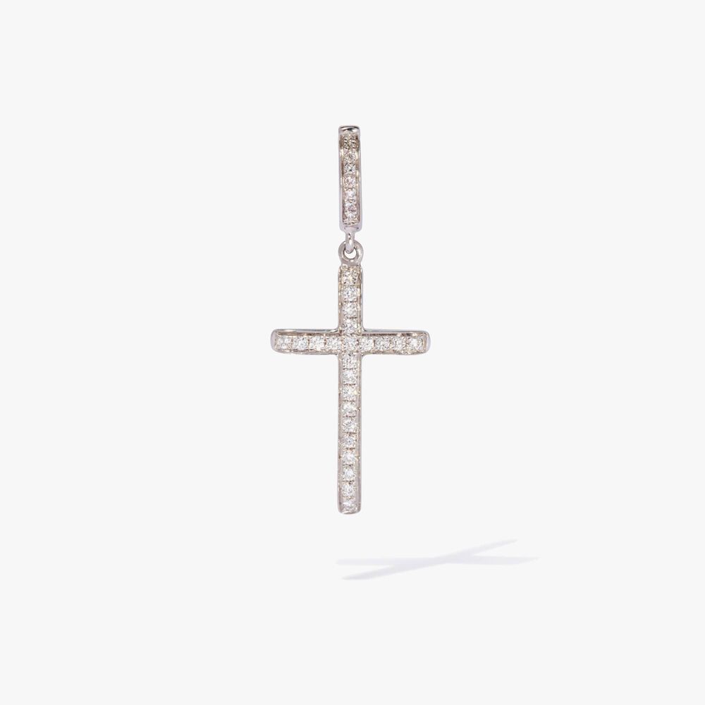 Eclipse 18ct White Gold Diamond Cross Pendant | Annoushka jewelley