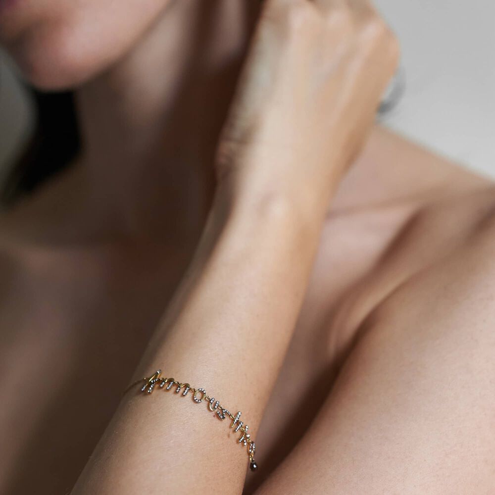 Personalised Gold Chain Letters Bracelet | Annoushka jewelley