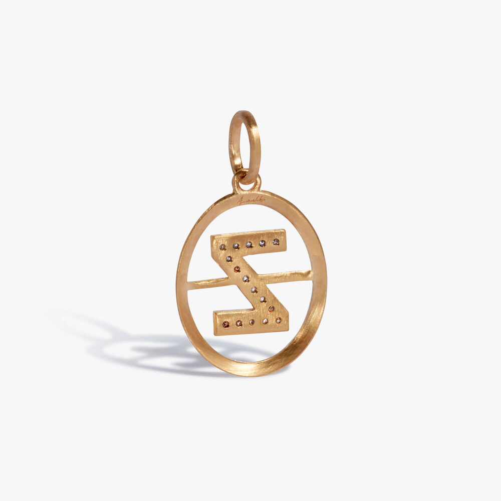 Initials 18ct Yellow Gold Diamond Z Pendant | Annoushka jewelley