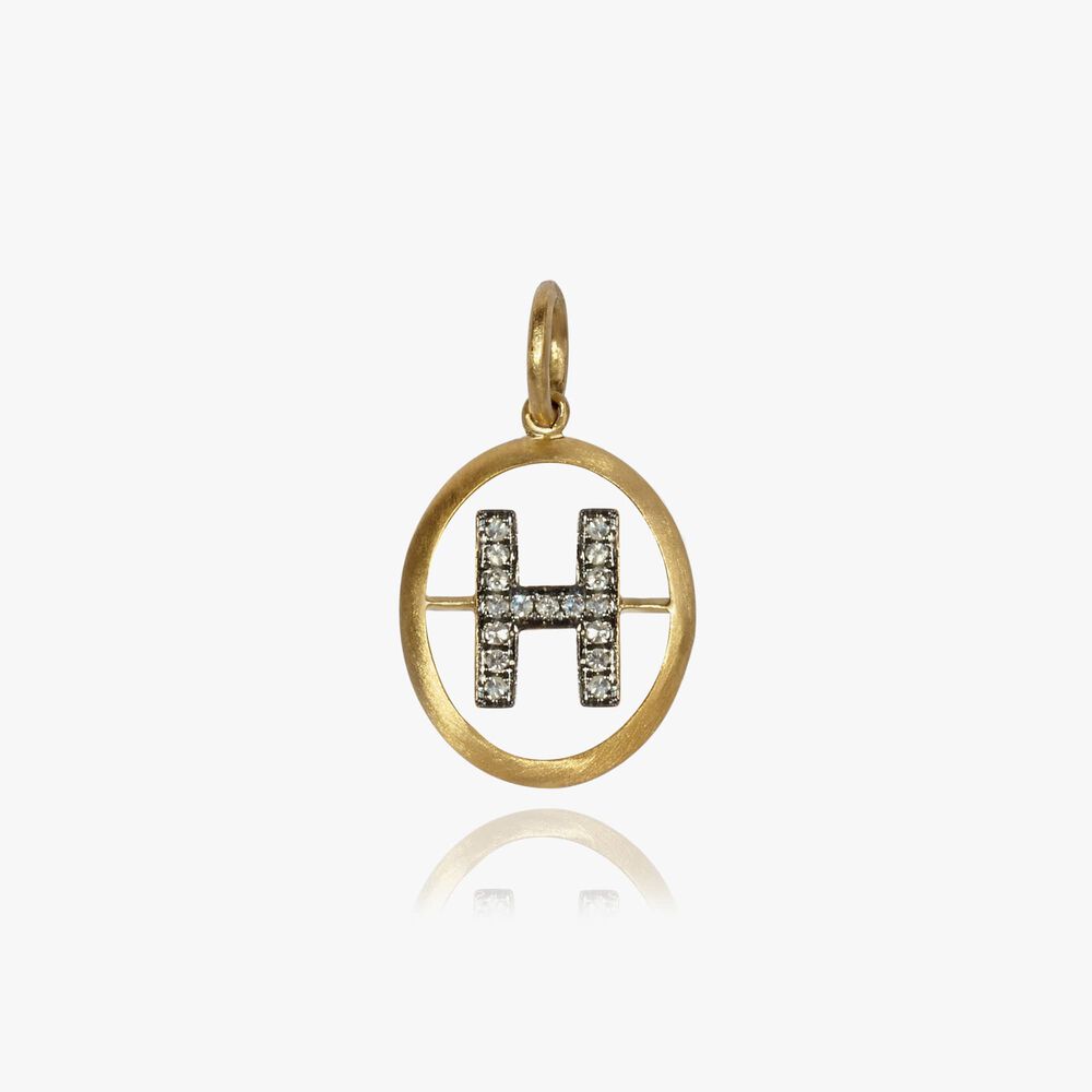 18ct Gold Diamond Initial H Pendant | Annoushka jewelley