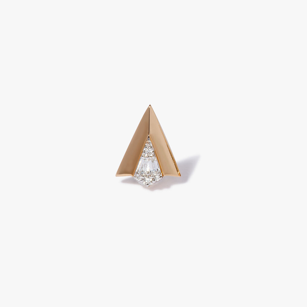 Deco 18ct Yellow Gold Diamond Arrow Stud Earring | Annoushka jewelley