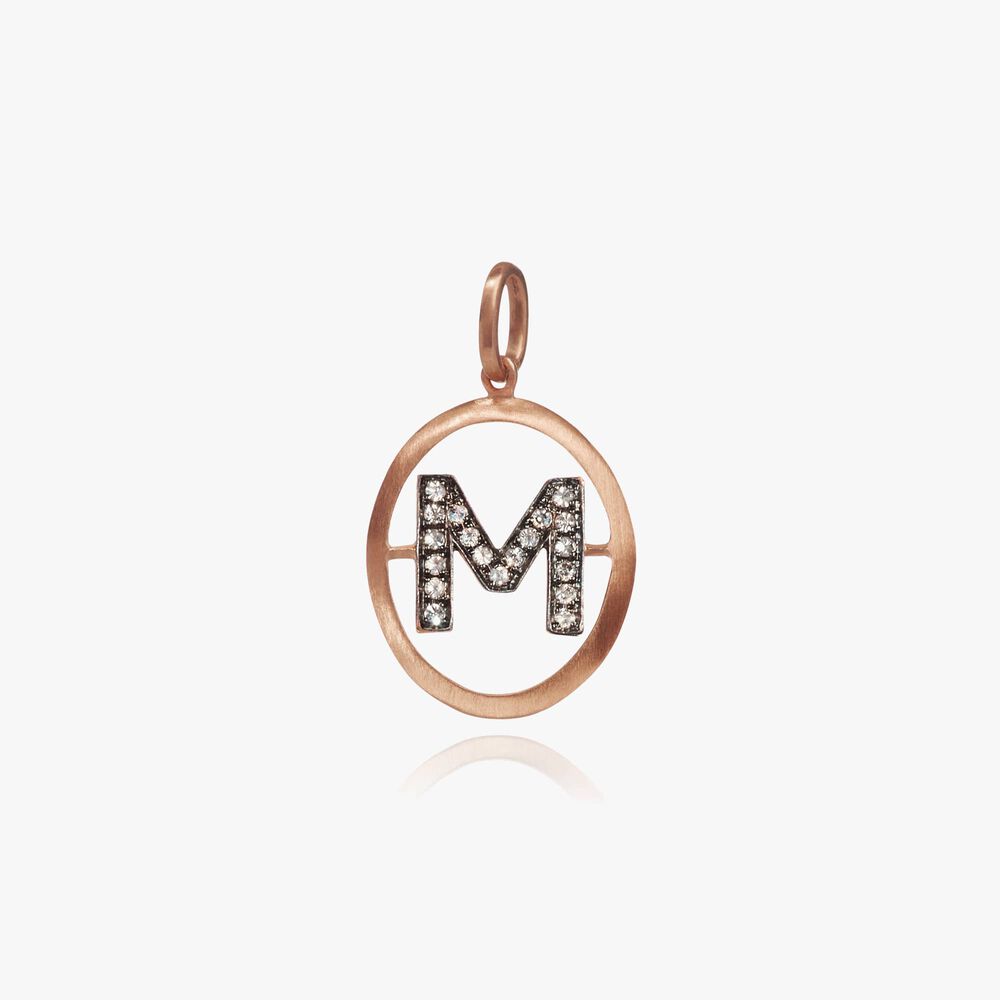18ct Rose Gold Initial M Pendant | Annoushka jewelley