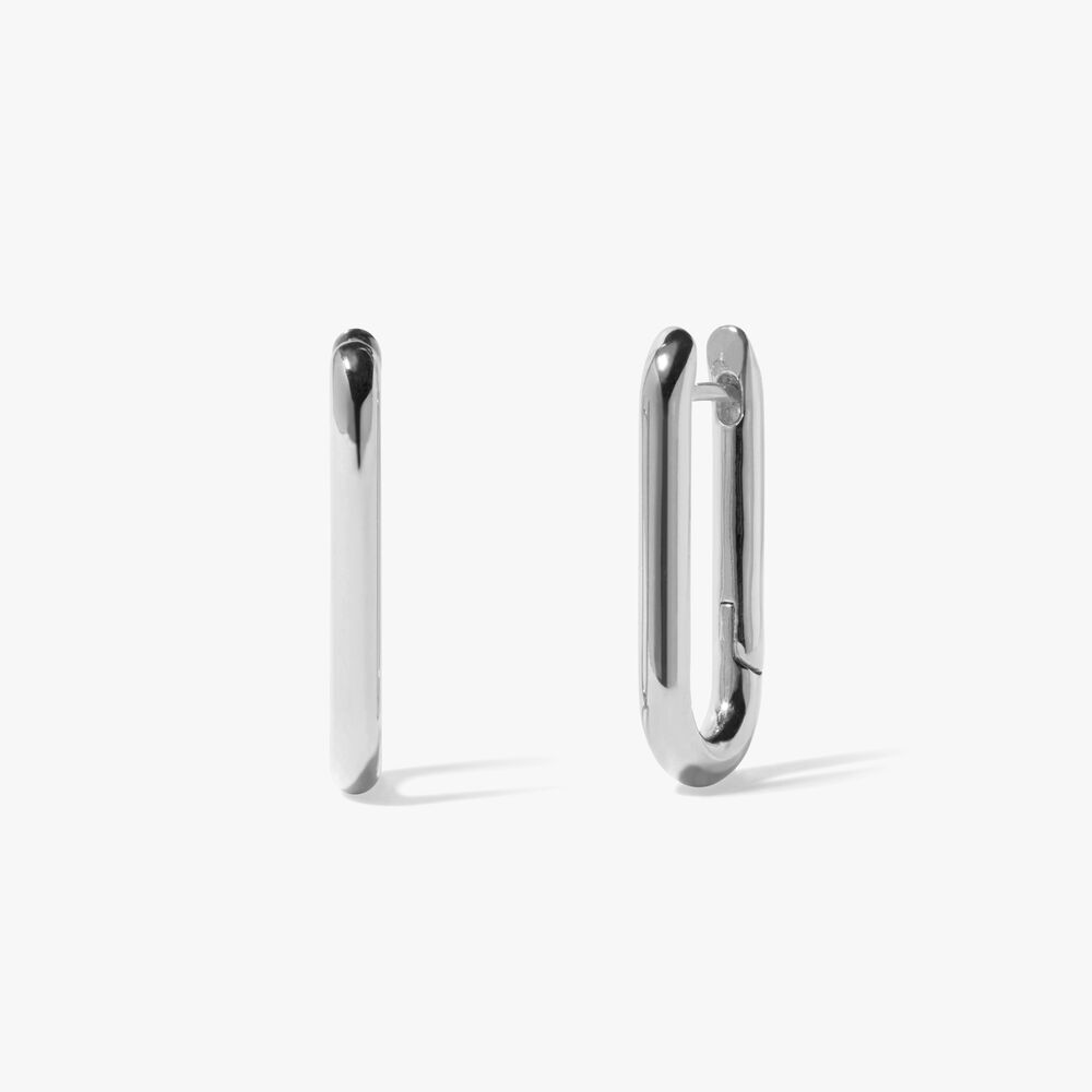 Knuckle 14ct White Gold Hoop Earrings | Annoushka jewelley