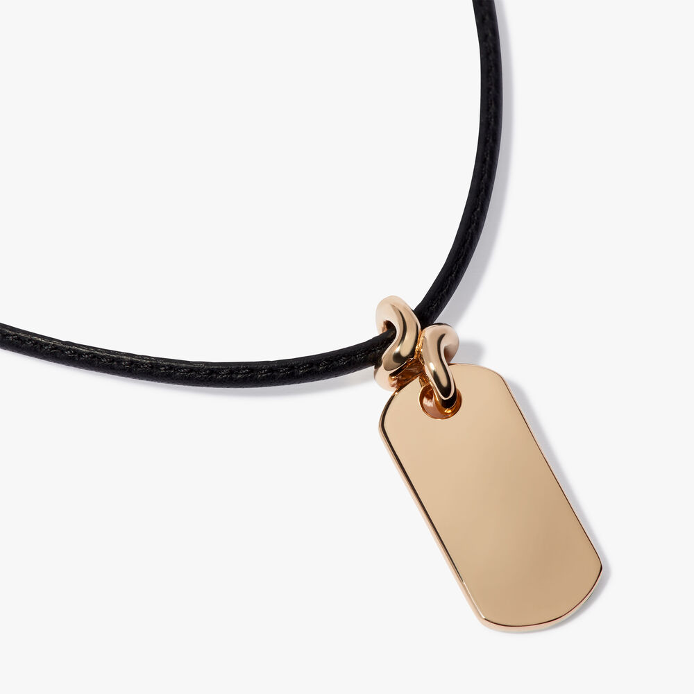 Knuckle 14ct Yellow Gold Dog Tag Pendant | Annoushka jewelley