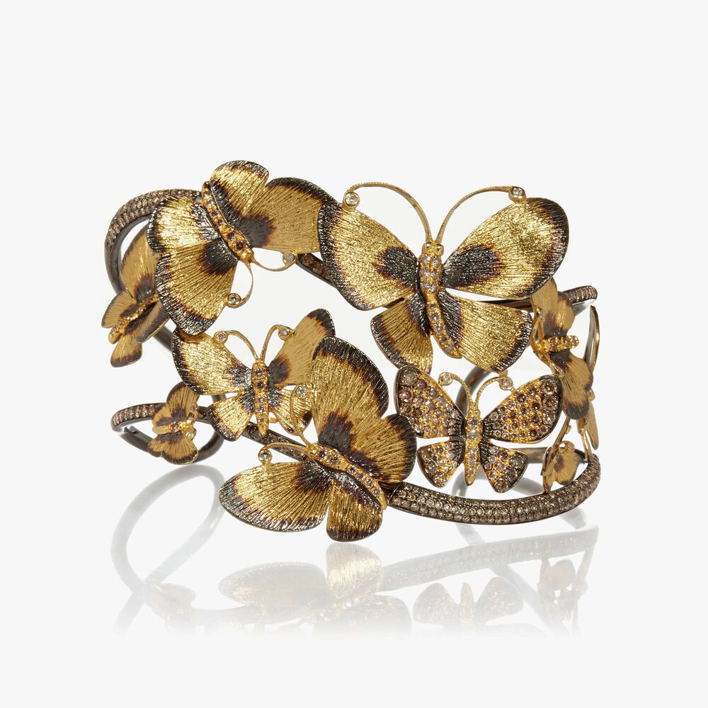 Butterflies 18ct Gold Diamond Cuff | Annoushka jewelley