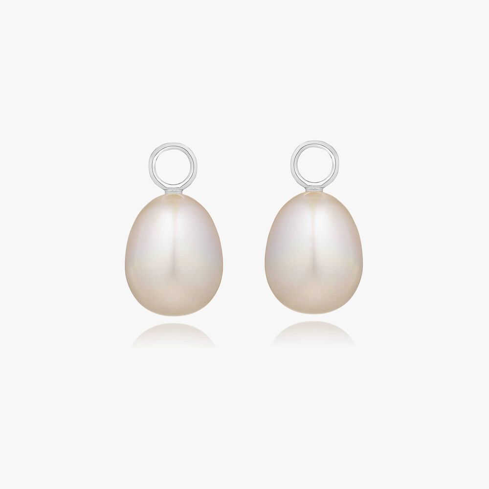 18ct White Gold Baroque Pearl Earring Drops | Annoushka jewelley