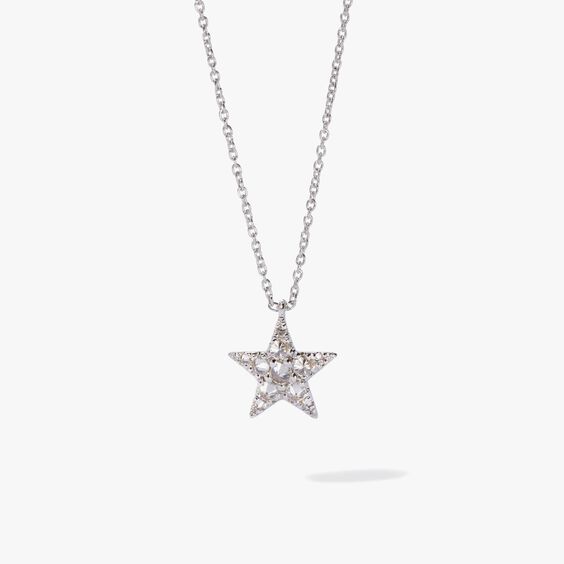 Love Diamonds 18ct White Gold Diamond Star Necklace