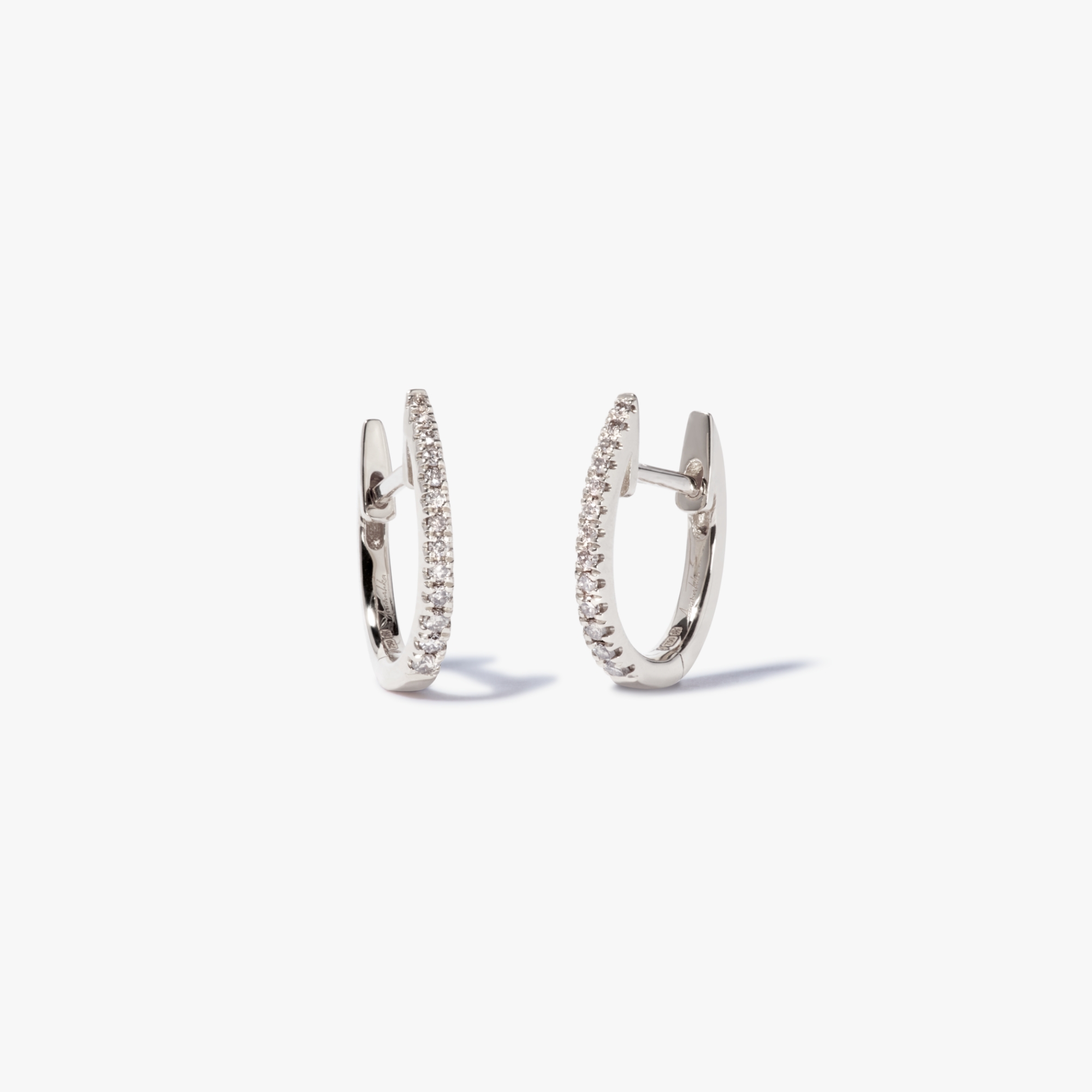 Annoushka 18ct White Gold Eclipse Diamond Fine Hoop Earrings