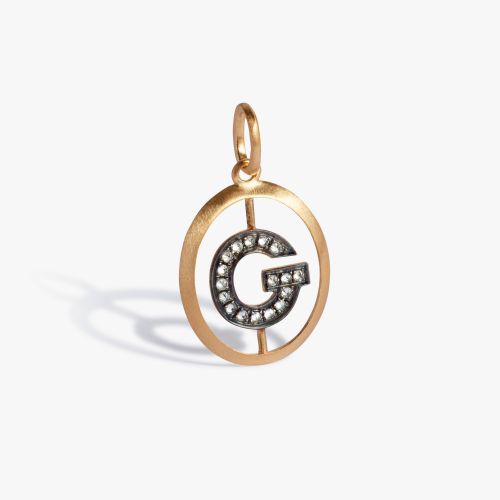 Initials 18ct Yellow Gold Diamond G Pendant