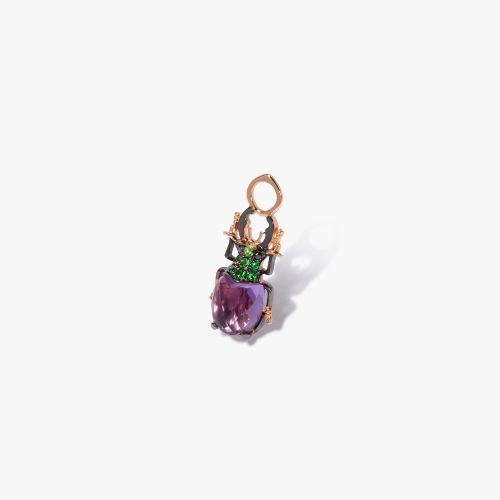 Amethyst Beetle Earring Drop