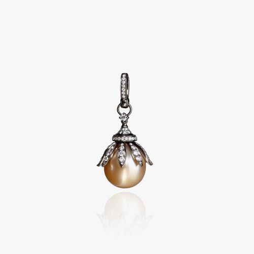 18ct White Gold South Sea Golden Pearl Pendant