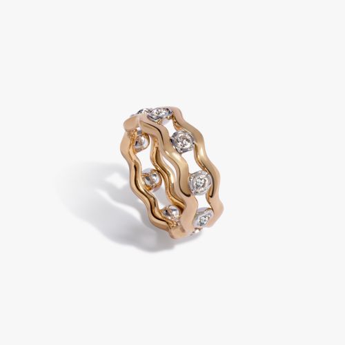 Whoopsie Daisy Diamond & 2mm Ring Stack