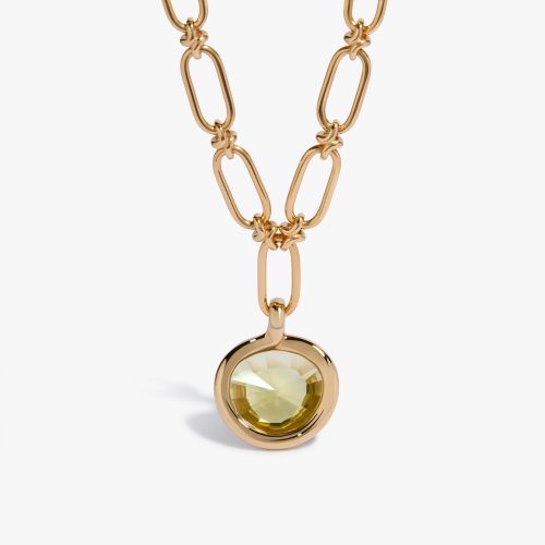 Sweetie Olive Quartz & Knuckle Necklace