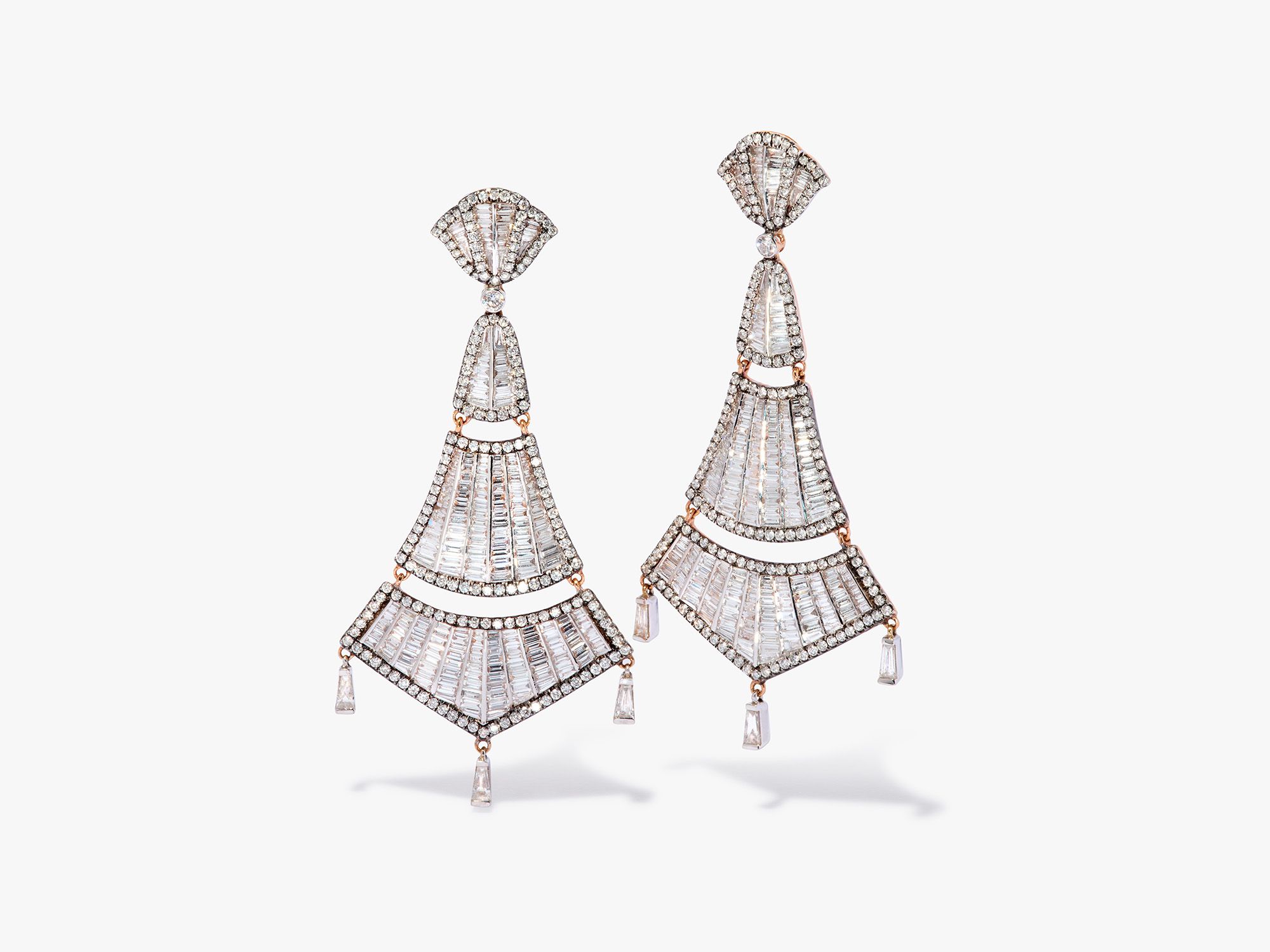 Flamenco 18ct Rose Gold 6.94ct Diamond Earrings