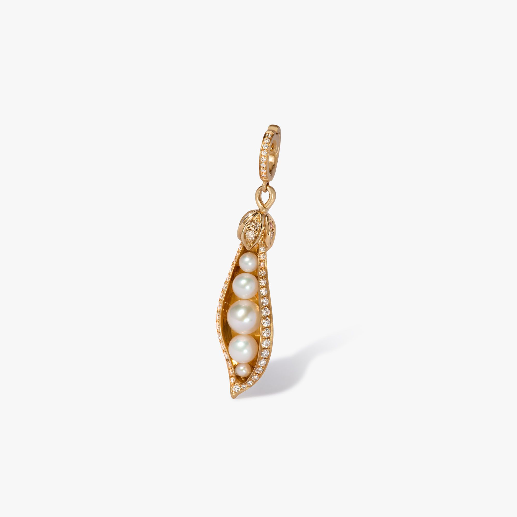 Pearl Peapod Seed Charm Pendant