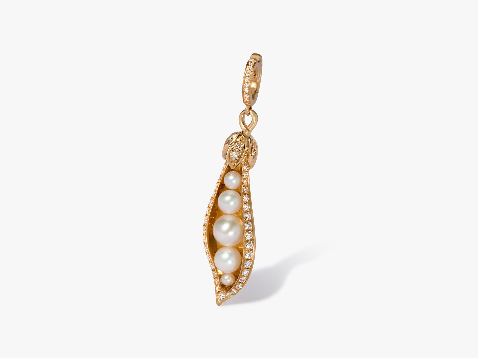 Pearl Peapod Seed Charm Pendant