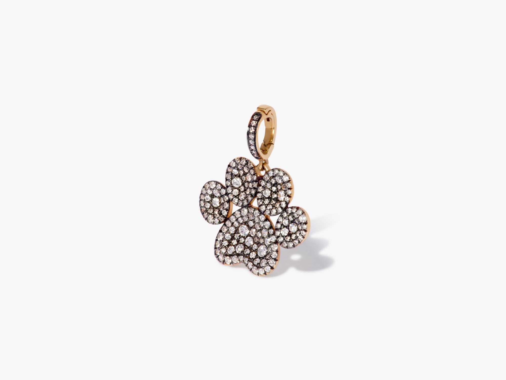 Diamond Paw Print Charm Pendant