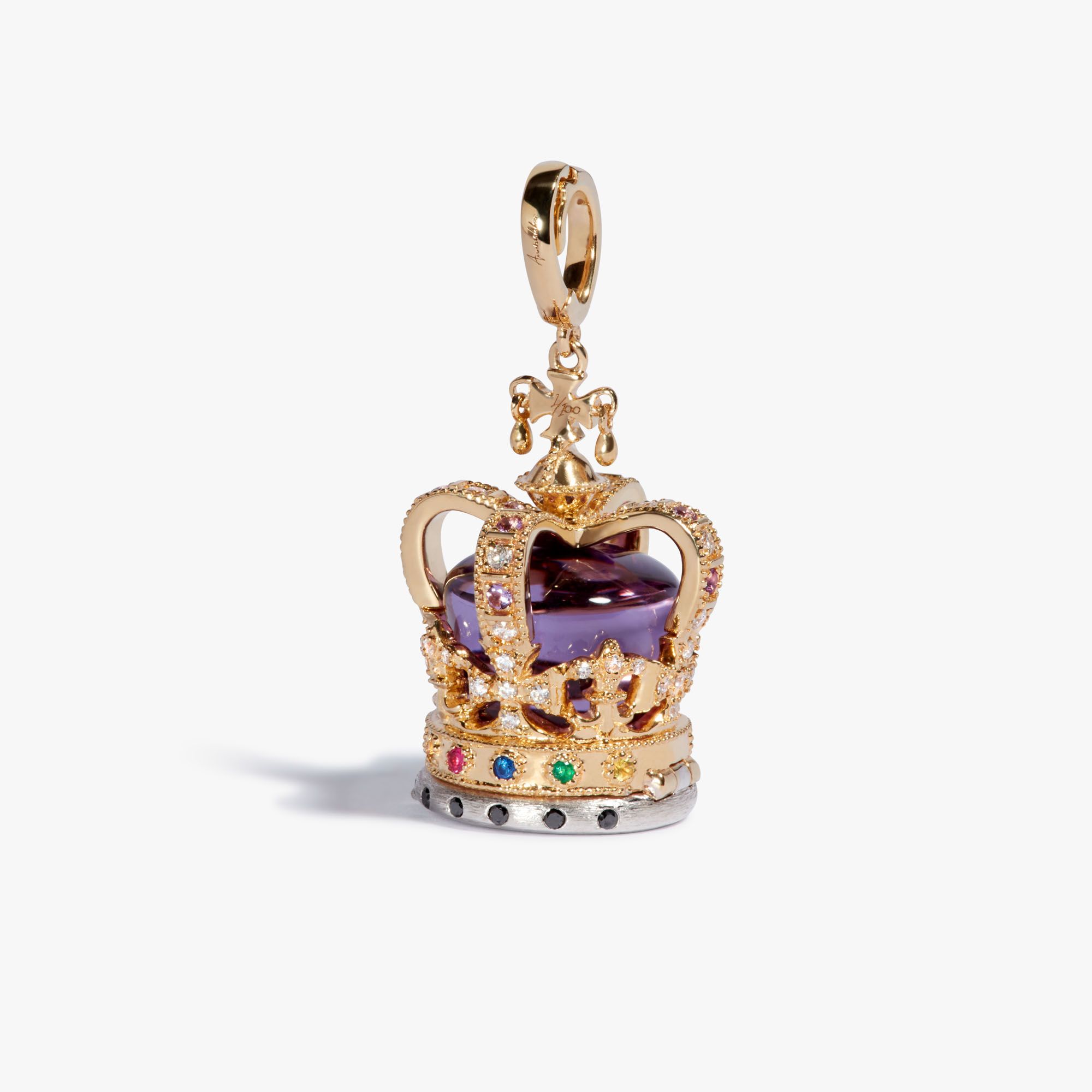 Coronation Crown Locket Charm Pendant