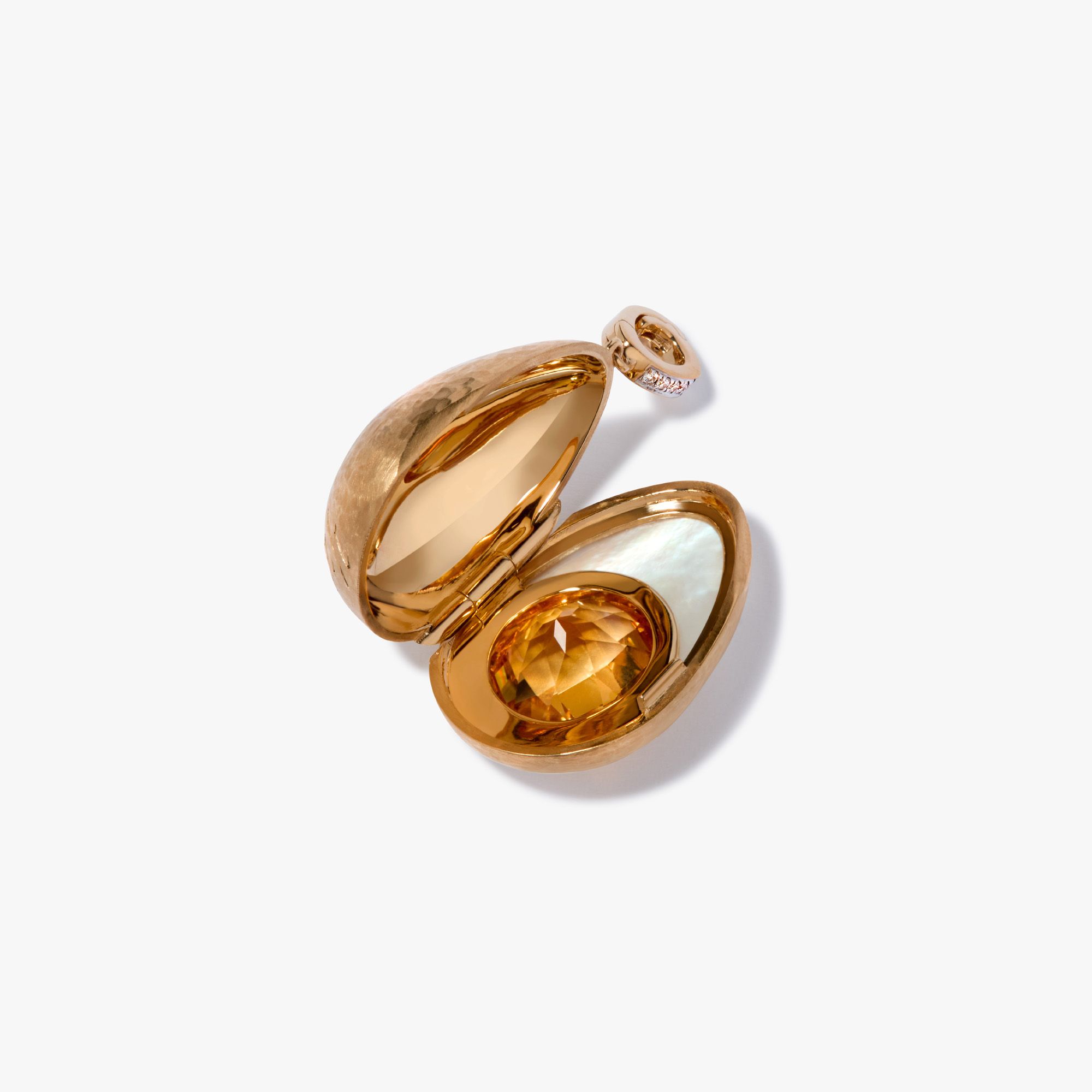 Golden Egg Locket Charm Pendant 