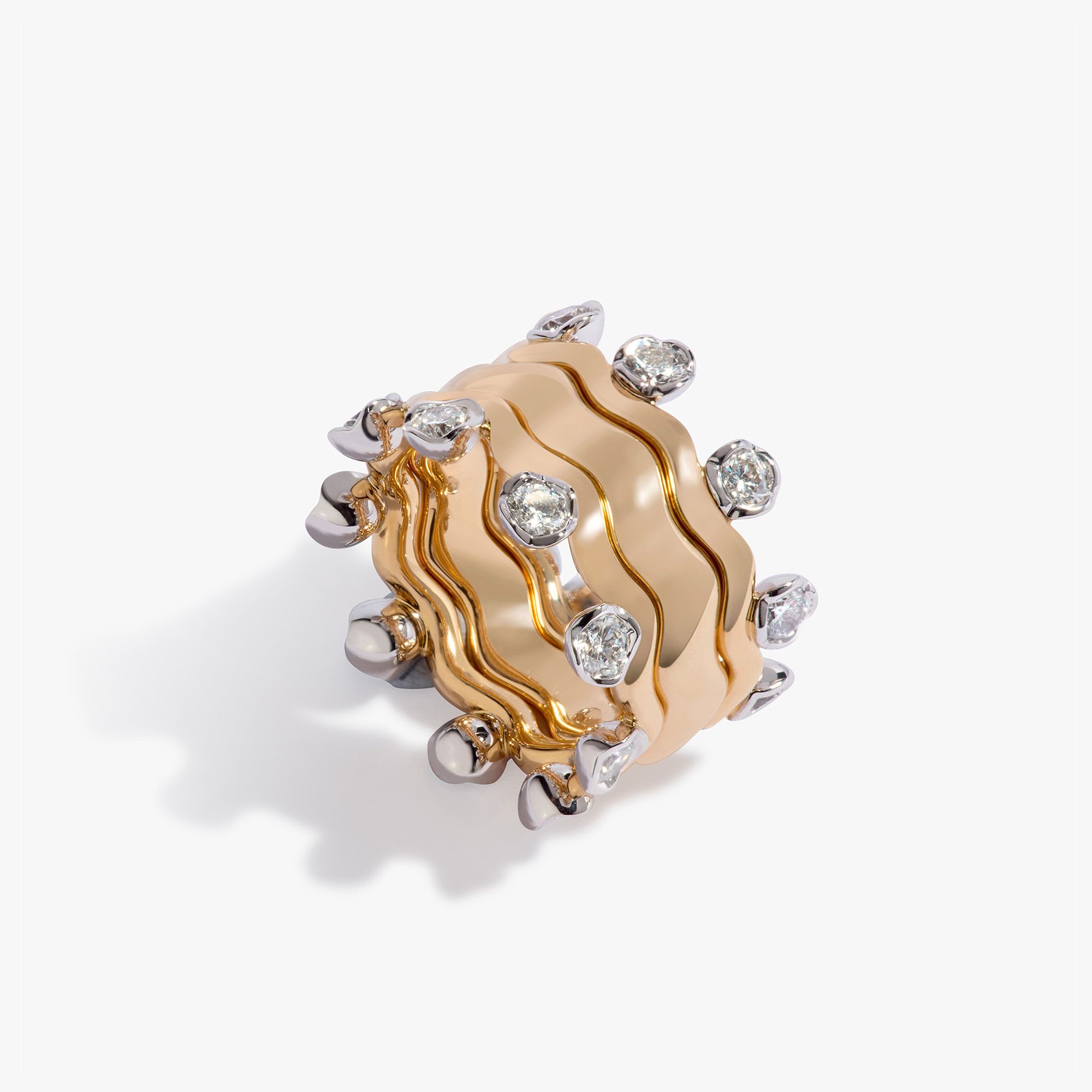 Whoopsie Daisy Diamond & 4mm Ring Stack