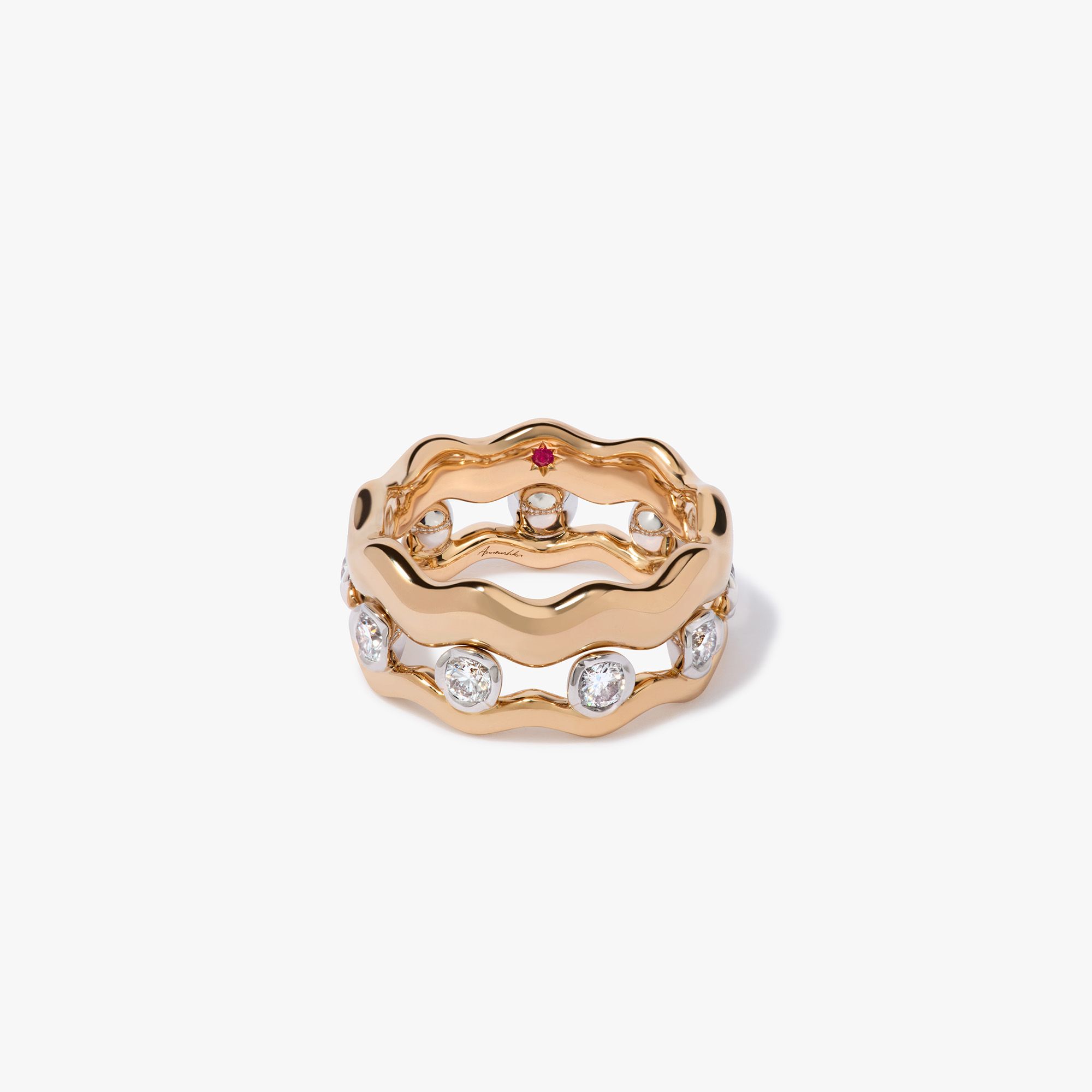 Whoopsie Daisy Diamond & 4mm Ring Stack