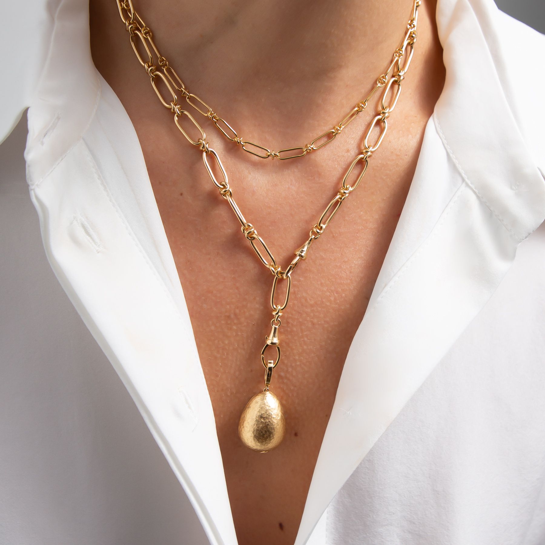 Golden Egg Locket Necklace