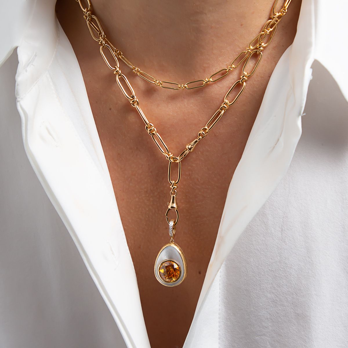 Golden Egg Locket Necklace